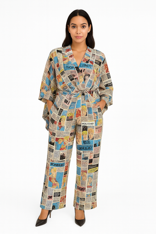 WRAP TOP AND WIDE-LEG PANT