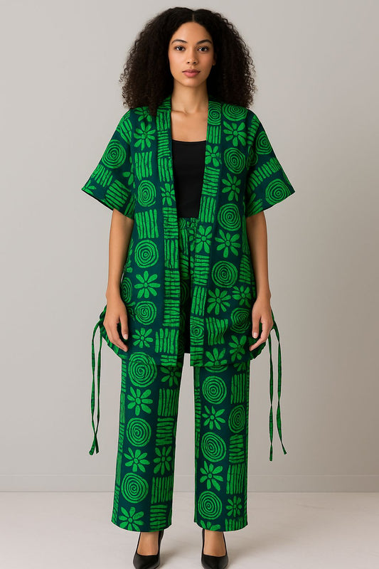 kimono jacket with wide pant